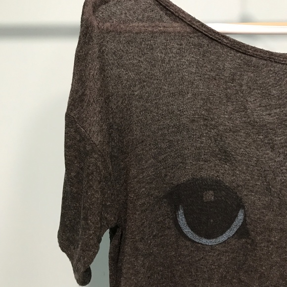 H.I.P. Sheer Grey Cat Face Shirt Size Small - Picture 3 of 6